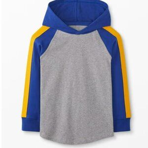 HANNA ANDERSSON Long Sleeve Colton Shirt Blue & Green Stripe - 130 (8) (NWT)